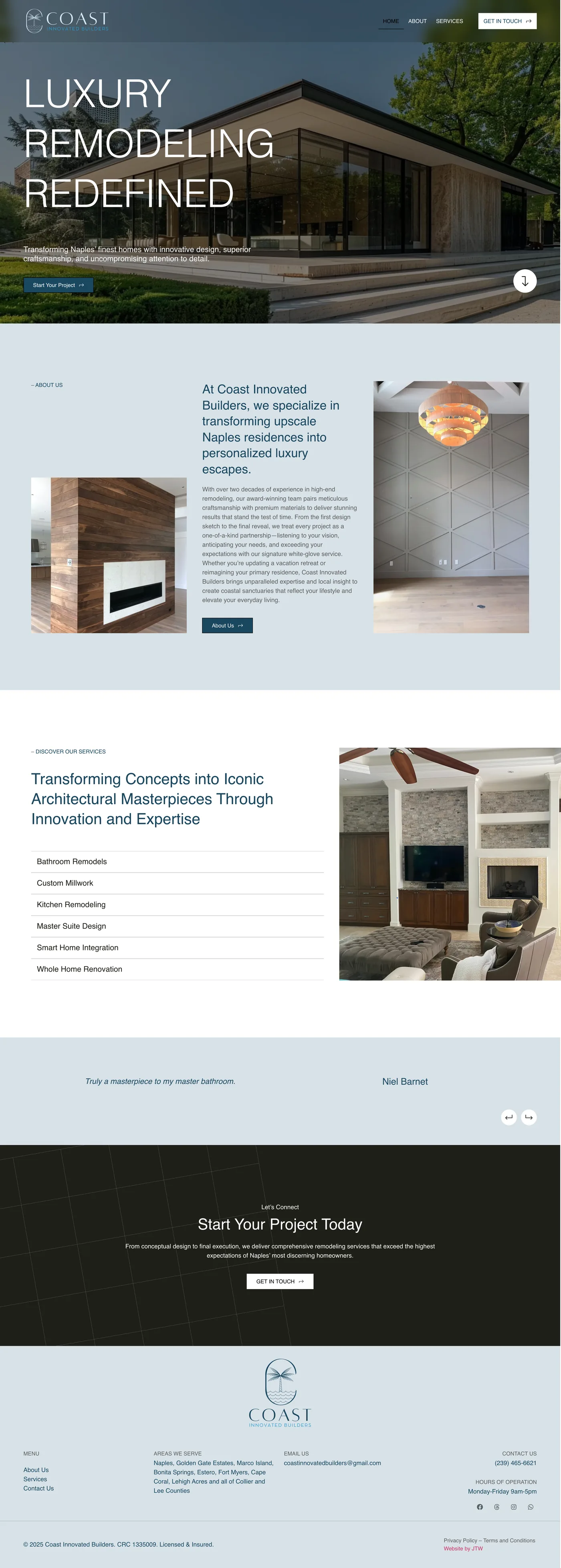 Coast Innovated Builders website